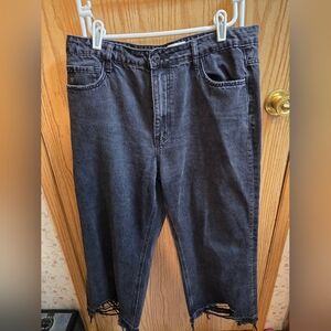 Vervet Black Wide Leg Cropped Jeans 32